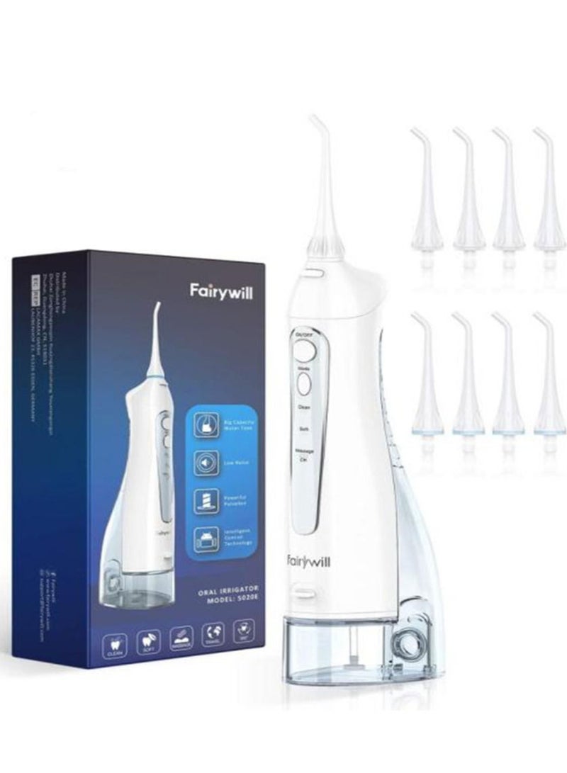 Fairywill Portable Oral Irrigator USB Rechargeable Dental Water Flosser Jet Irrigator Dental Teeth Cleaner 3 Modes 300ML - Image 1
