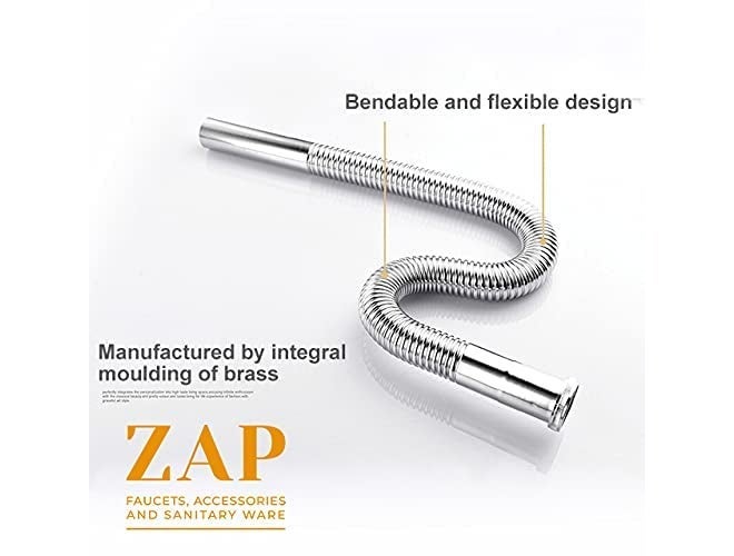 ZAP Chrome Waste Pipe 1 1/4 Inch Flexible PVC Hose for Wash Basin, Kitchen Sink & Bathroom | Heavy Duty CP Drain Hose Outlet Tube Connector | Leak-Proof, Rust-Free Water Outlet Pipe - Image 5