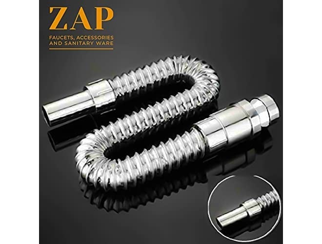 ZAP Chrome Waste Pipe 1 1/4 Inch Flexible PVC Hose for Wash Basin, Kitchen Sink & Bathroom | Heavy Duty CP Drain Hose Outlet Tube Connector | Leak-Proof, Rust-Free Water Outlet Pipe - Image 4