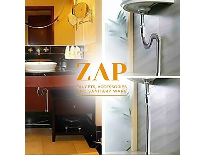 ZAP Chrome Waste Pipe 1 1/4 Inch Flexible PVC Hose for Wash Basin, Kitchen Sink & Bathroom | Heavy Duty CP Drain Hose Outlet Tube Connector | Leak-Proof, Rust-Free Water Outlet Pipe - Image 3