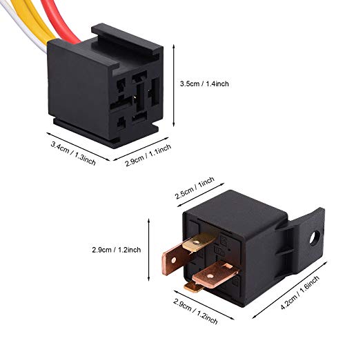 EHDIS 4-Pin Relay With Harness - Car Truck Motor Heavy Duty 80A 12V On/Off Normally Open SPST Socket Plug 4 Wire Automotive Model JD2912-1H-12VDC 80A 14VDC, Pack of 1 - Image 4