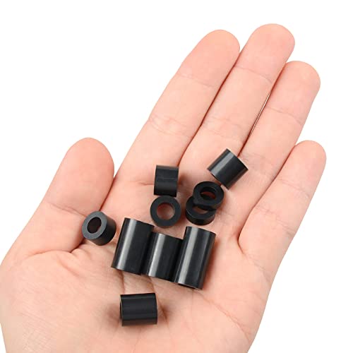 Exqutoo Black ABS Round Washers ID 6.2mm,OD 11mm, 3mm 4mm 5mm 6mm 8mm 10mm 15mm 18mm 20mm Length, Assortment Kit, Non-Threaded, Suitable for M6 Screws Hardware Spacer Bracket - Image 4