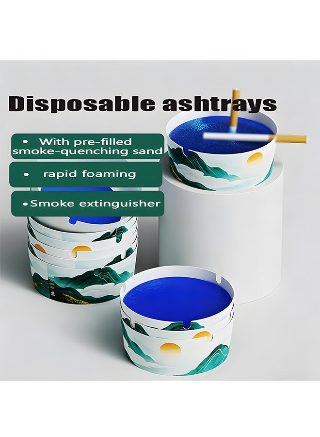 20 Pack Disposable Ashtrays for Smokers, Pre-filled Smoke-quenching Sand, Rapid Foaming, Smokeless Ash Holder with Sticky Balm, Portable Cigarette Ashtray for Home, Office, Patio, Outdoor Balcony - Image 3