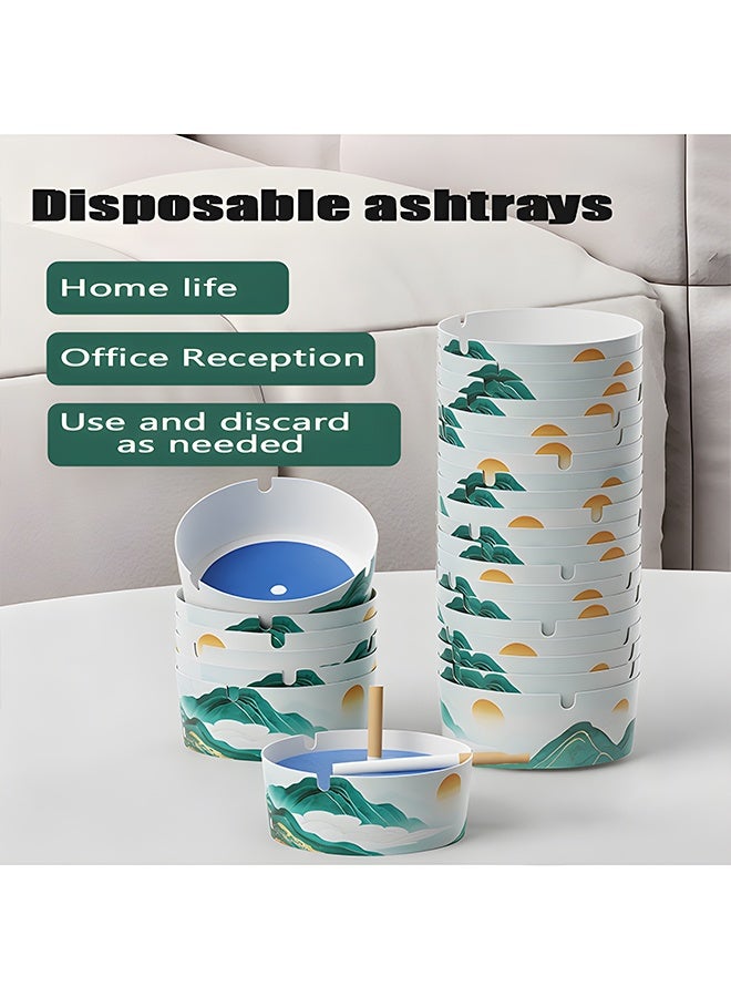 20 Pack Disposable Ashtrays for Smokers, Pre-filled Smoke-quenching Sand, Rapid Foaming, Smokeless Ash Holder with Sticky Balm, Portable Cigarette Ashtray for Home, Office, Patio, Outdoor Balcony - Image 5