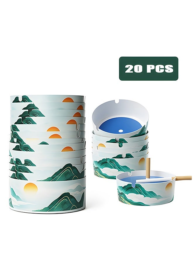 20 Pack Disposable Ashtrays for Smokers, Pre-filled Smoke-quenching Sand, Rapid Foaming, Smokeless Ash Holder with Sticky Balm, Portable Cigarette Ashtray for Home, Office, Patio, Outdoor Balcony - Image 1