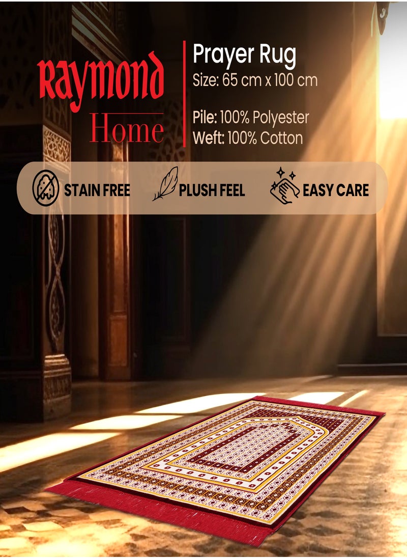 Raymond Raymond Home Prayer Mat Traditional Elegant prayer Rugs Janamaz Islamic Yarn Dyed Namaz Mat 650 GSM 4 MM Pile - (65 * 100 CM)  - Image 4