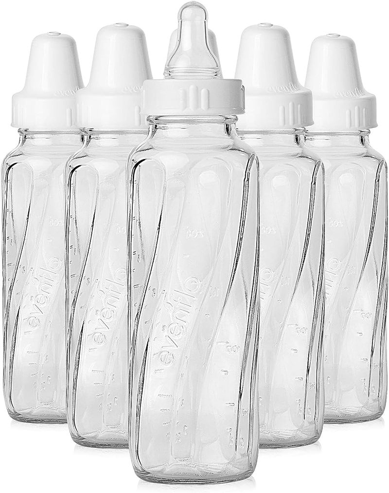 Evenflo Feeding Classic Glass Bottle, Twist Bottles, 8 Oz, 1-pack of 6 Bottles - Image 1