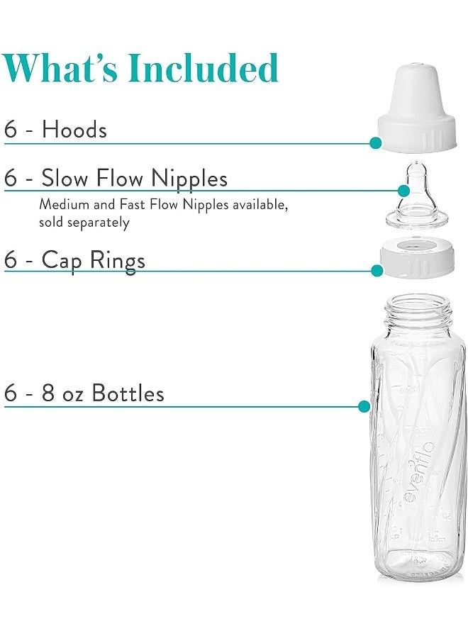 Evenflo Feeding Classic Glass Bottle, Twist Bottles, 8 Oz, 1-pack of 6 Bottles - Image 3