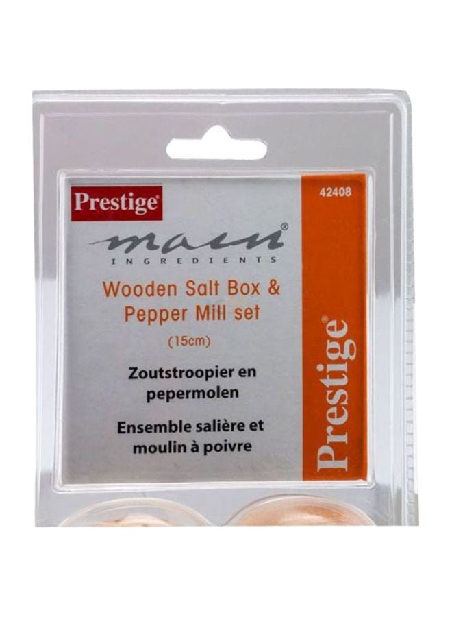 Prestige Set Peppermill & Salt Box Brown 15cm - Image 4