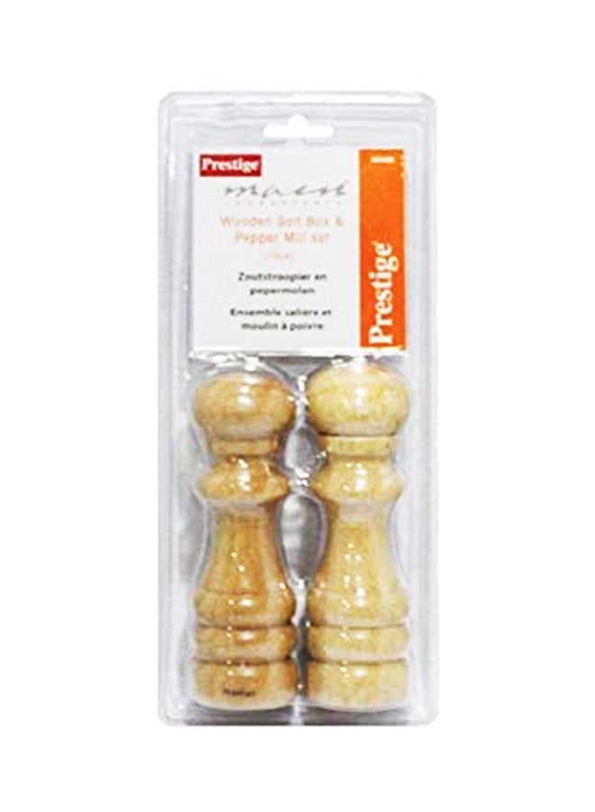 Prestige Set Peppermill & Salt Box Brown 15cm - Image 1