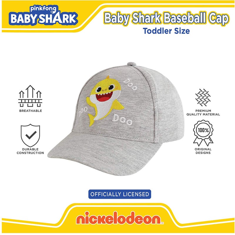Nickelodeon Boys Baseball Cap, Baby Shark Adjustable Toddler Hat For Ages 2-4, Gray - Image 4