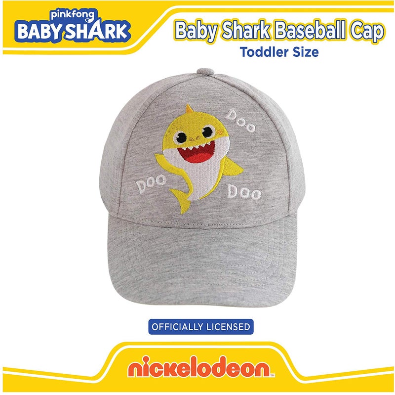 Nickelodeon Boys Baseball Cap, Baby Shark Adjustable Toddler Hat For Ages 2-4, Gray - Image 3