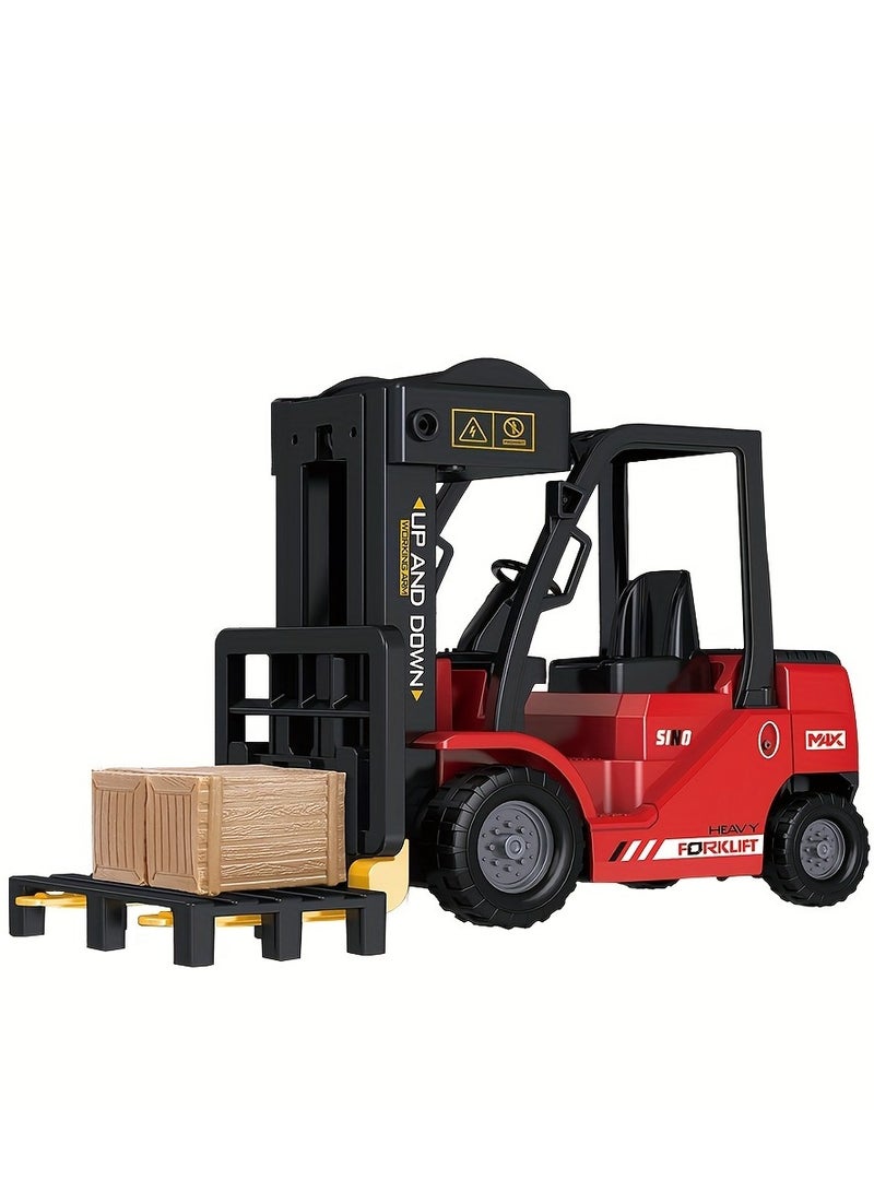XiuWoo Rc Electric Alloy Forklift & Crane Set, 2.4G Remote Control, 11-Channel, Rechargeable Lithium Polymer Battery, Light, Sound, Smoke Effect, Multi-Functional Engineering Vehicle Toy  - Image 3