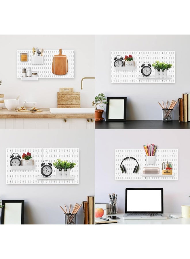 تابيت مجموعة ألواح التثبيت، منظم ألواح تثبيت جداري مع 3 ألواح تثبيت و17 ملحقًا، ألواح تثبيت وملحقات معلقة بشكل معياري لمنظم الحائط، مجموعات ألواح تثبيت للعرض للمنزل (أبيض) - Image 4