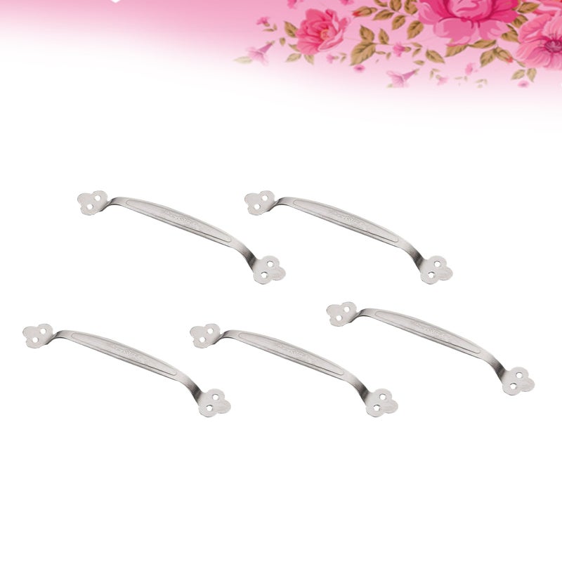 5pcs Dual Holes Toilet Bathroom Bathtub Handrail Safety Grab Stainless Steel Handles Armrest Safety Hand Rail Support Assist Bath Handles - Image 1
