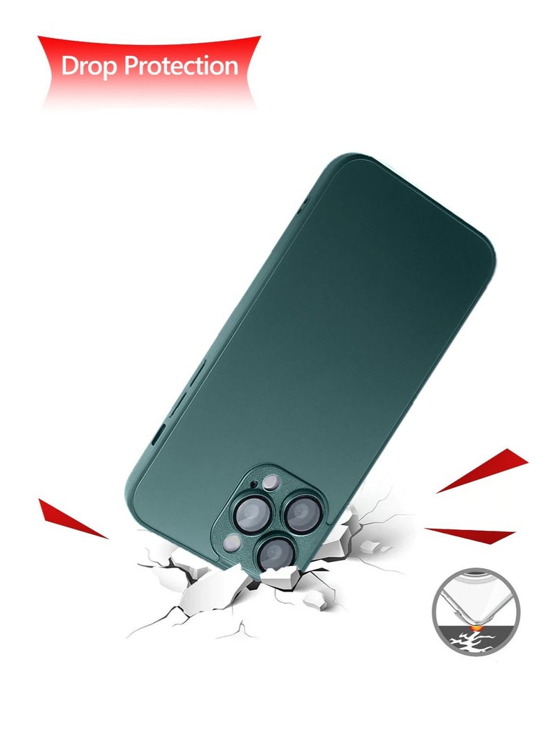 Techie AG Forested Matte Glass Silicon Real Feel Case with Integrated Camera Lens Film - Full Protection and Dust Proof – Cangling Green for Apple iPhone 14 Pro - Image 5