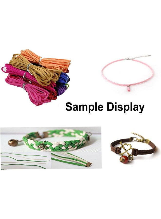 بامير تونج 100 ياردة 20 حزمة 2.6 مم حبال من الجلد السويدي، دانتيل مسطح من الجلد السويدي الصناعي، سلك مخملي للقلادة، الخرز والحرف اليدوية (اللون 2) 205 - Image 5