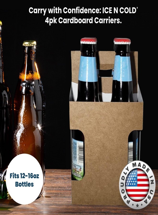 ICE N COLD 4pk Cardboard Carrier (Kraft-Die, 50ct) | Holds 4pk 12oz Bottles | FAST SAME DAY SHIPPING… - Image 2