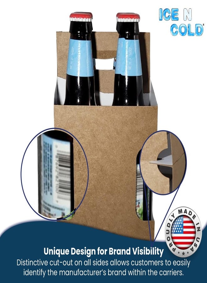 ICE N COLD 4pk Cardboard Carrier (Kraft-Die, 50ct) | Holds 4pk 12oz Bottles | FAST SAME DAY SHIPPING… - Image 3