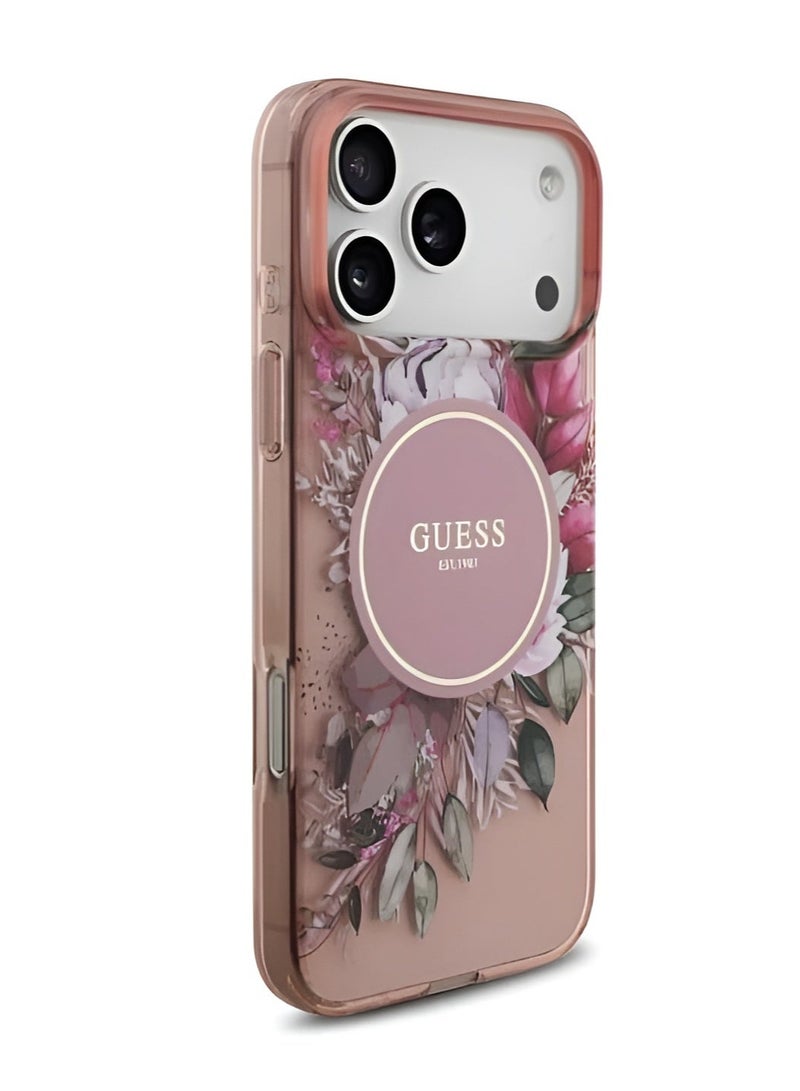 GUESS Protective Case with Harmonious Circular Floral Design, Compatible with MagSafe Technology Compatible with iPhone 17 Pro Max - Image 3