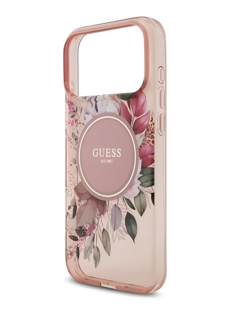 GUESS Protective Case with Harmonious Circular Floral Design, Compatible with MagSafe Technology Compatible with iPhone 17 Pro Max - Image 1