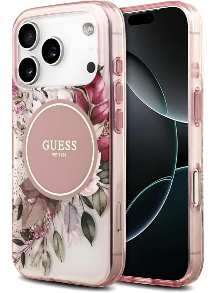 GUESS Protective Case with Harmonious Circular Floral Design, Compatible with MagSafe Technology Compatible with iPhone 17 Pro Max - Image 4