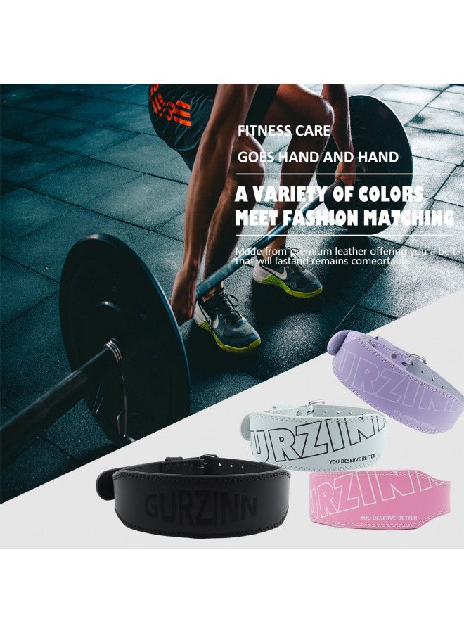 GurZinn Weight Lifting Belt for Men & Women - Leather Gym Belts for Weightlifting, Powerlifting, Strength Training, Squat or Deadlift Workout up(B-Black/S) - Image 4