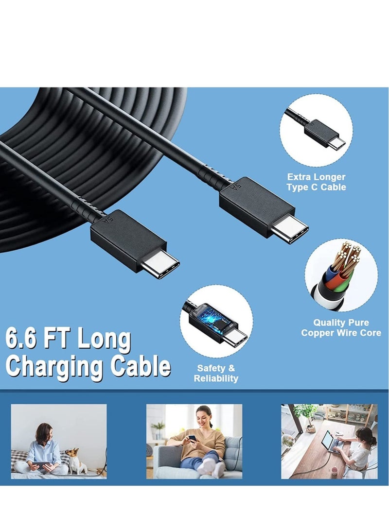 شاحن USB C فائق السرعة بقوة 45 وات بمقبس USB C متوافق مع Samsung Galaxy S22 Ultra/S22+/S22/S21 Ultra/S21+/S21/S20/Note20/Note10/S10، Galaxy Tab S7/S7+/S8/S8+/S8 Ultra، شاحن PPS مع كابل USB C سريع بطول 1 متر - Image 5