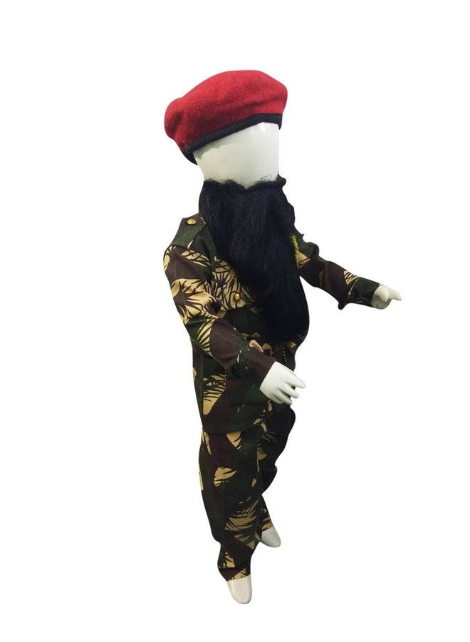 BookMyCostume BookMyCostume Pakistani Military Special Force Commandos Lookalike Enemy Kids Fancy Dress Costume With Beard 10-11 years - Image 2