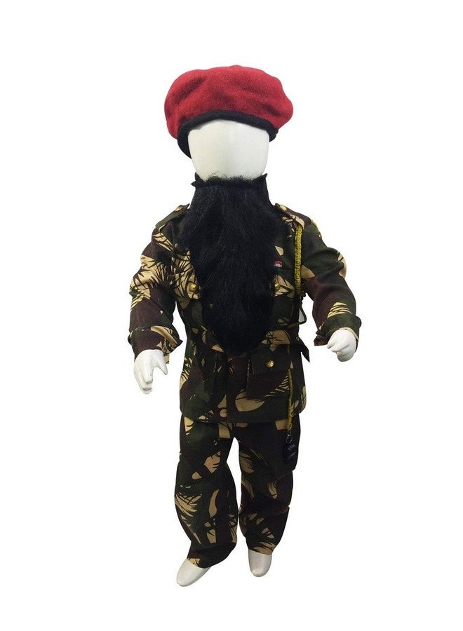BookMyCostume BookMyCostume Pakistani Military Special Force Commandos Lookalike Enemy Kids Fancy Dress Costume With Beard 10-11 years - Image 1
