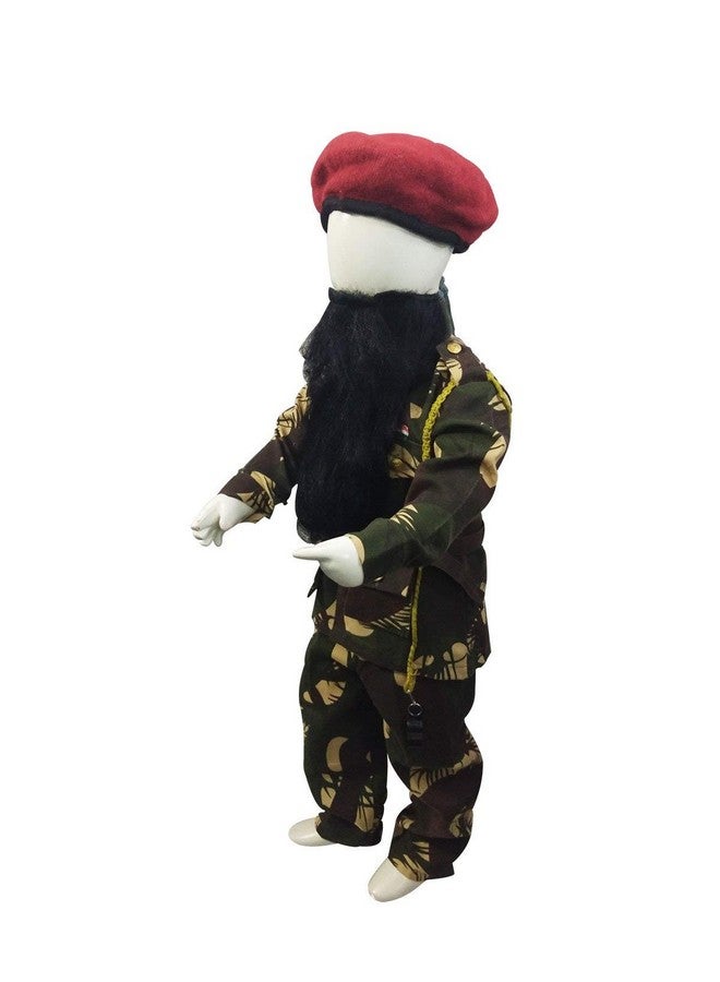 BookMyCostume BookMyCostume Pakistani Military Special Force Commandos Lookalike Enemy Kids Fancy Dress Costume With Beard 10-11 years - Image 4
