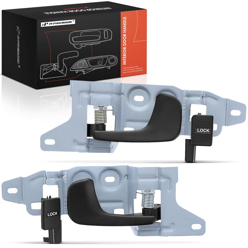 A-Premium APremium Inside Interior Door Handles Compatible with Honda Civic 1992 1993 1994 1995 Black 2PC Set Front Driver and Passenger Side