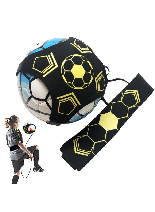 Soccer Trainer Football Kick Training Aids Hands-Free Adjustable Solo Practice Equipment with Adjustable Belt Elastic Rope Fits Ball 3, 4, and 5 - Image 1