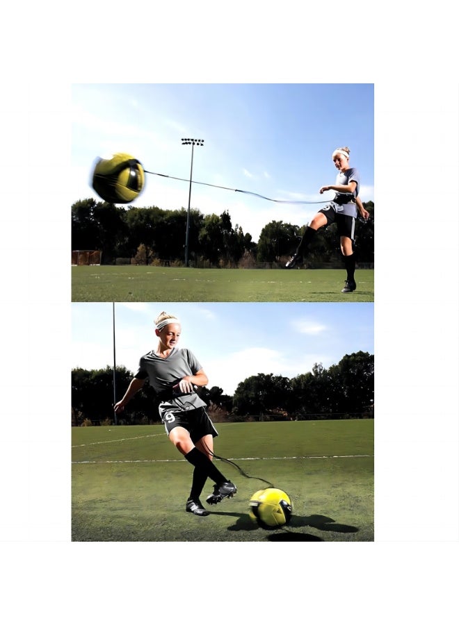 Soccer Trainer Football Kick Training Aids Hands-Free Adjustable Solo Practice Equipment with Adjustable Belt Elastic Rope Fits Ball 3, 4, and 5 - Image 5