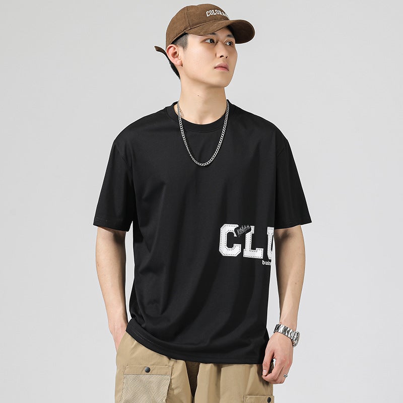 High Quality Men'S T-Shirt 2024 Summer Trendy Brand Men'S Casual Loose Clothes Thin Printed Breathable Short-Sleeved Men - Image 2