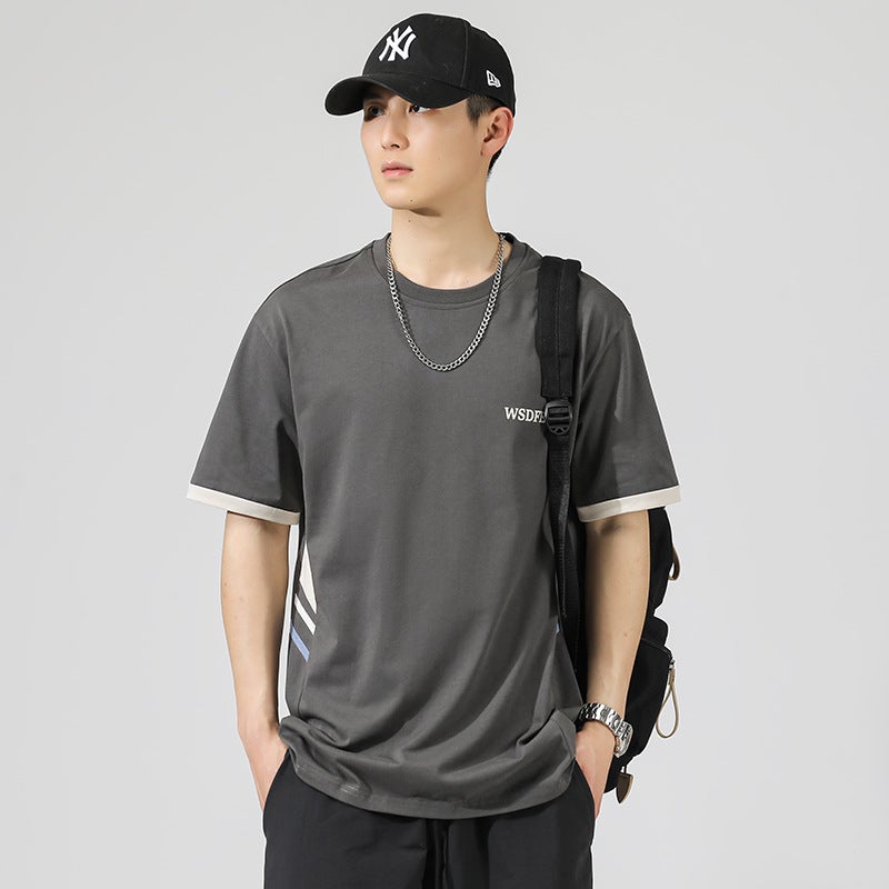High Quality Men'S T-Shirt 2024 Summer Trendy Brand Men'S Casual Loose Clothes Thin Printed Breathable Short-Sleeved Men - Image 1