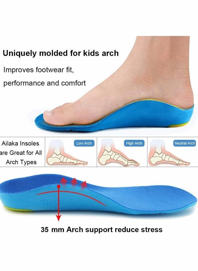 أحذية أطفال مع دعم قوس تقويمي، وسادات فوم PU للأطفال للقدمين المسطحتين، تخفيف آلام كعب القدم (18.7 سم) - Image 2
