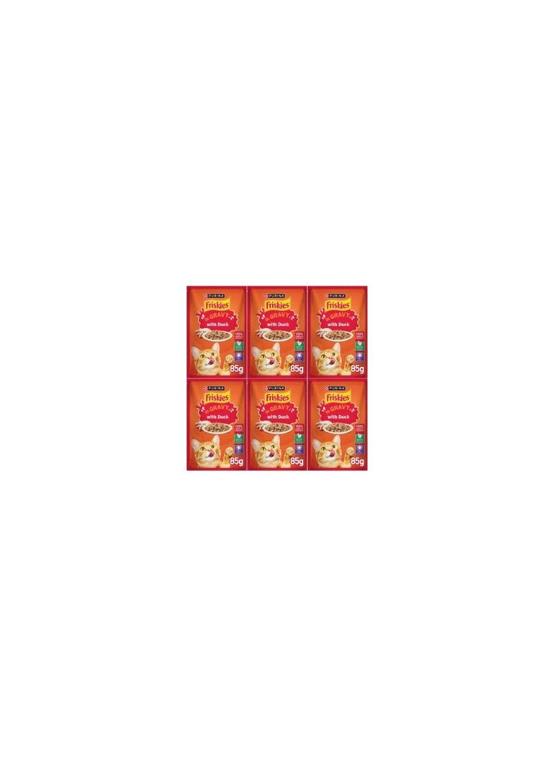 Friskies Wet Cat Food Pouch Duck 85g Pack of 6