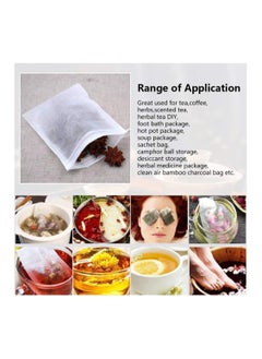 Generic 100Pcs Disposable Drawstring Tea Filter Bags Non-woven Fabric Pouches Seal Mesh Bags Coffee Sachet Bags for Loose Leaf Tea, Coffee, Herb, Spice  - Image 4