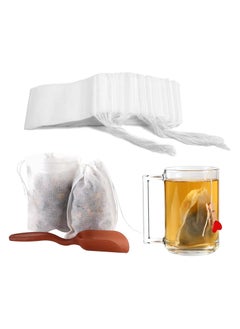 Generic 100Pcs Disposable Drawstring Tea Filter Bags Non-woven Fabric Pouches Seal Mesh Bags Coffee Sachet Bags for Loose Leaf Tea, Coffee, Herb, Spice  - Image 1
