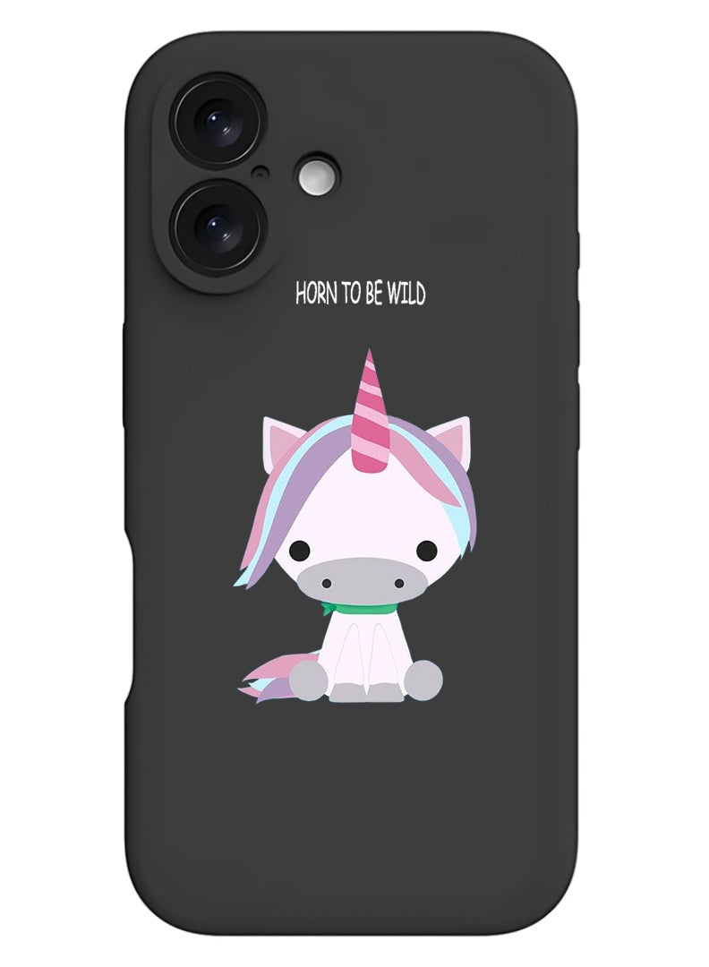 Theodor Protective Slim Fit Case Liquid Silicone Cover with Full Body Protection Anti-Scratch Shockproof Case For Apple iPhone 17 (Black) born-to-be-wild - Image 1