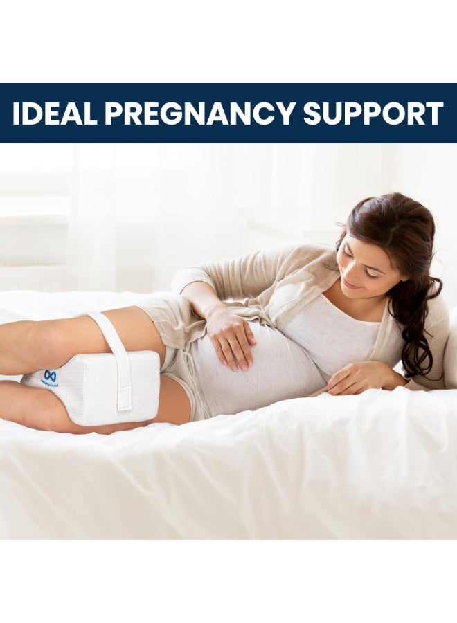 Everlasting Comfort وسادة الركبة المريحة للأبد للنائمين على الجانب - وسادة الساق من رغوة الذاكرة لتخفيف آلام الورك والظهر - وسادة الساق المريحة للنوم على الجانب - حزام قابل للتعديل - وسادة لتخفيف آلام عرق النسا - Image 2