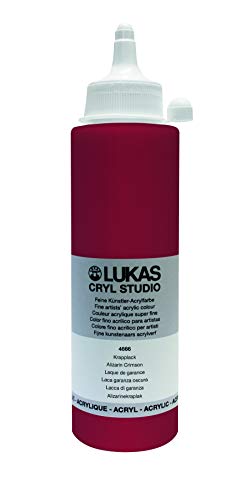 Lukas CRYL Studio Artist Acrylic Paint Alizarin Crimson 250 ml Bottle High Pigment Acrylic Paints for Canvas Painting Large Scale Works MediumViscosity WaterMixable Fast Drying - Image 1