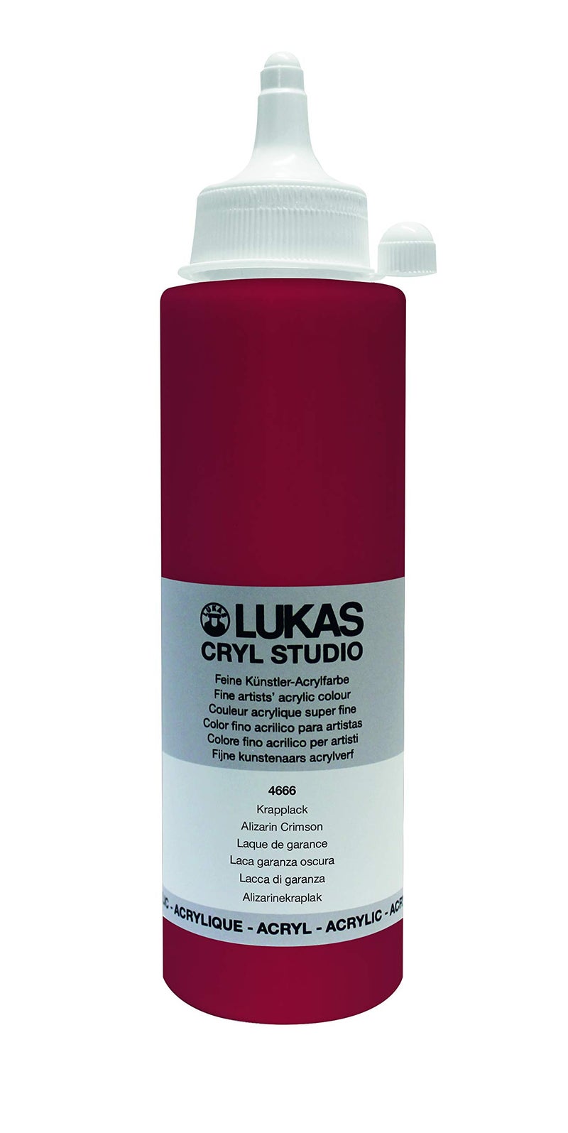 Lukas CRYL Studio Artist Acrylic Paint Alizarin Crimson 250 ml Bottle High Pigment Acrylic Paints for Canvas Painting Large Scale Works MediumViscosity WaterMixable Fast Drying - Image 2