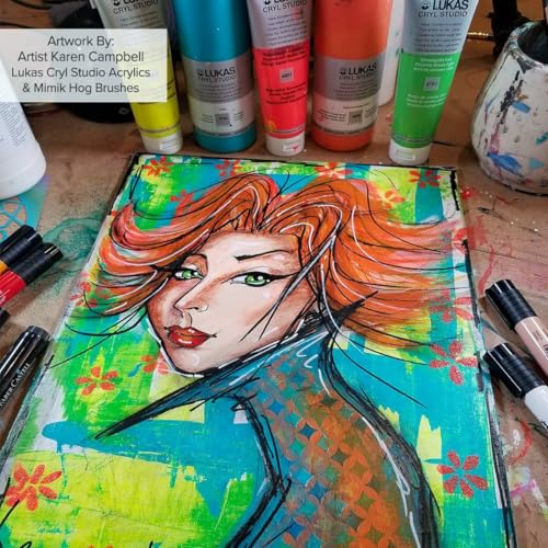Lukas CRYL Studio Artist Acrylic Paint Alizarin Crimson 250 ml Bottle High Pigment Acrylic Paints for Canvas Painting Large Scale Works MediumViscosity WaterMixable Fast Drying - Image 3