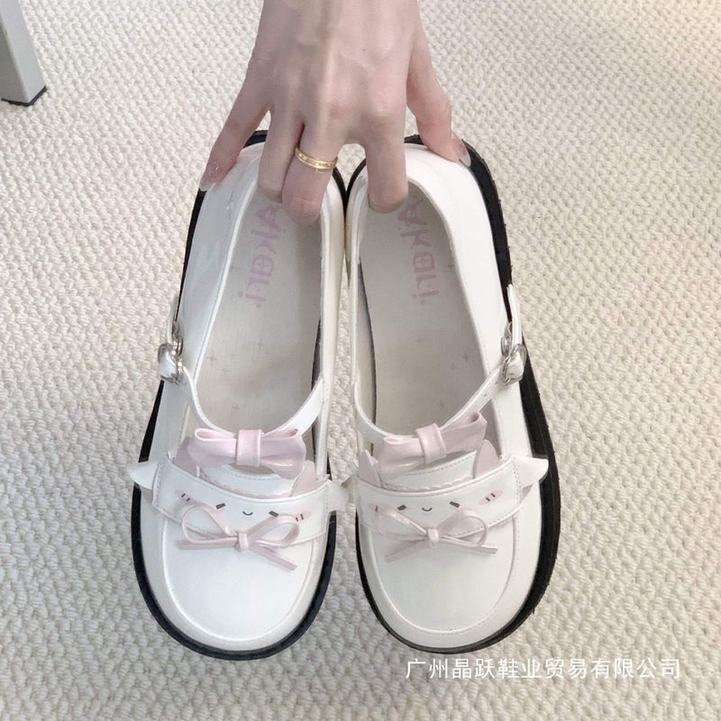 Low-Top Hoshino Original Lolita Shoes Cute Girl Flats Jk Flats Bottomed Girl Bow Japanese Style Small Leather Shoes - Image 2