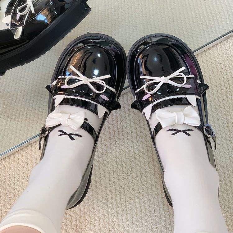 Low-Top Hoshino Original Lolita Shoes Cute Girl Flats Jk Flats Bottomed Girl Bow Japanese Style Small Leather Shoes - Image 5