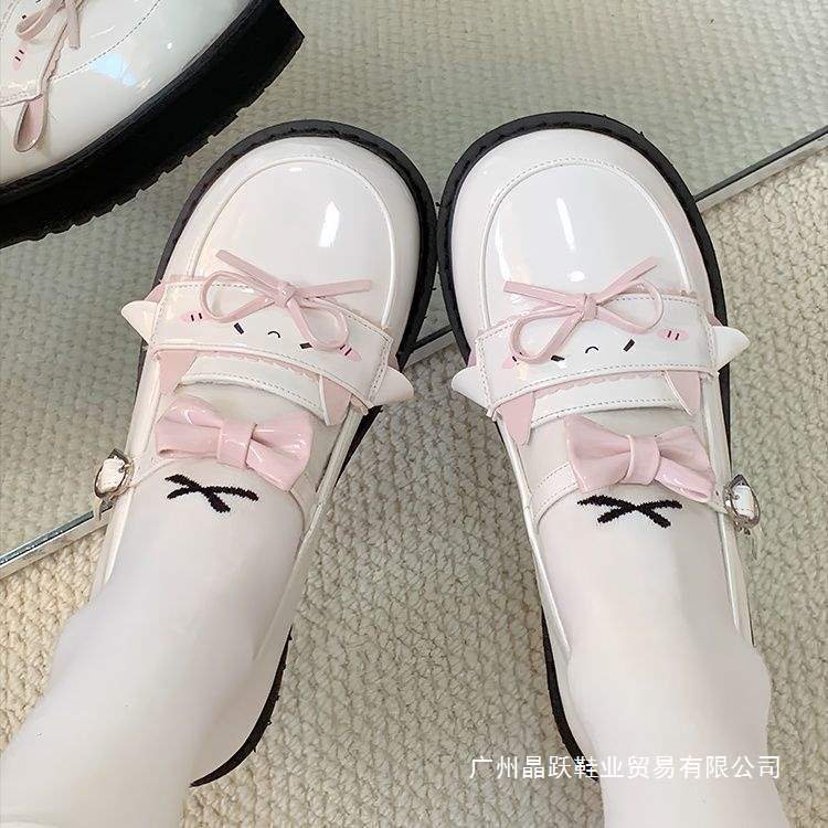 Low-Top Hoshino Original Lolita Shoes Cute Girl Flats Jk Flats Bottomed Girl Bow Japanese Style Small Leather Shoes - Image 3