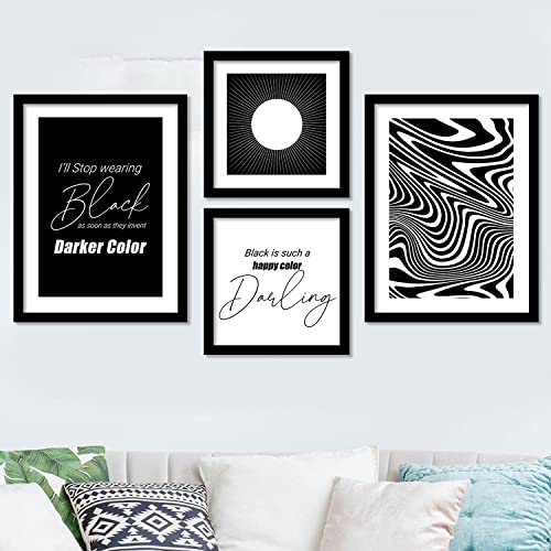 HEVEA Motivational Quotes Framed Wall Posters/Paintings with Frame Wall Paintings Hangings Framed Wall Art Paintings (11 inch x 14 inch, Framed, Black) -Set of 4… - Image 1