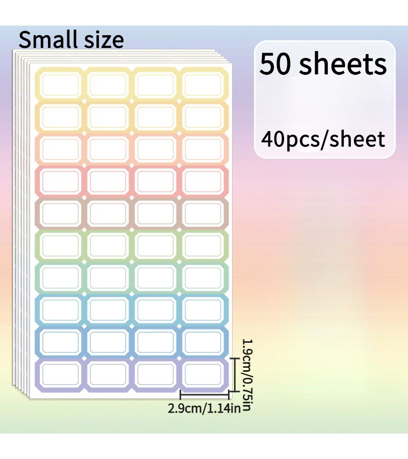 50 Sheets Horizontal Line Small Size Adhesive Labels Sticky Notes Office Memo Markers - Image 5